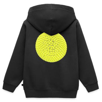 Gelbe Bälle als Kugel - Kinder Premium Organic Zip Hoodie - Schwarz - Hinten - AI Model Kid Male (0cm)