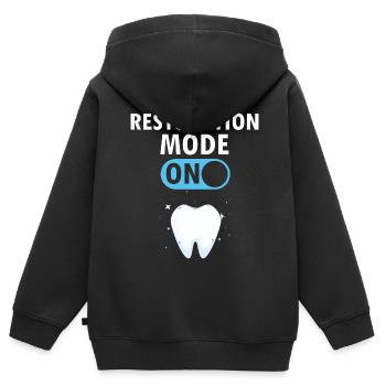 Laboratoire dentaire et technologie dentaire pour cliniques dentaires - Sweat Premium à capuche zippé enfant bio - noir - Dos - AI Model Kid Male (0cm)