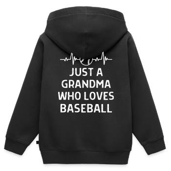 Baseball Spieler Baseball Sprüche Geschenk - Kinder Premium Organic Zip Hoodie - Schwarz - Hinten - AI Model Kid Male (0cm)