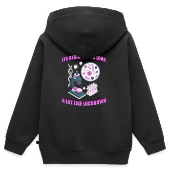 Biologie Biologe Mikroskop - Kinder Premium Organic Zip Hoodie - Schwarz - Hinten - AI Model Kid Male (0cm)