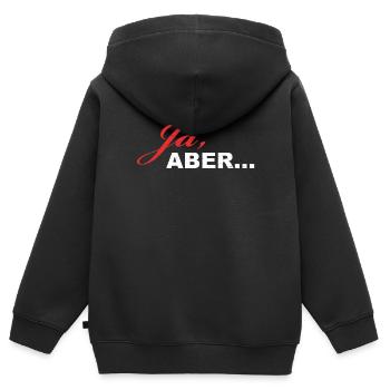 Ja aber - Widersprechen - Kinder Premium Organic Zip Hoodie - Schwarz - Hinten - AI Model Kid Male (0cm)