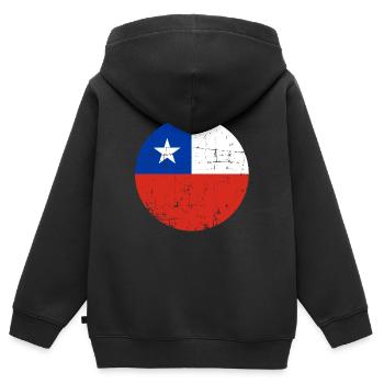 Chile - Kinder Premium Organic Zip Hoodie - Schwarz - Hinten - AI Model Kid Male (0cm)
