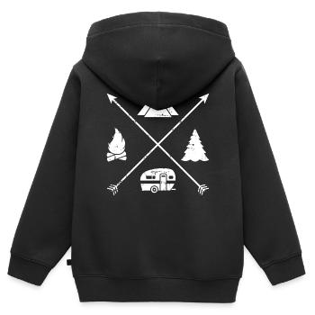 Wohnwagen - Kinder Premium Organic Zip Hoodie - Schwarz - Hinten - AI Model Kid Male (0cm)