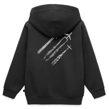 jet fighter - Kids Premium Organic Zip-up Hoodie - black - Back - AI Model Kid Male (0cm)