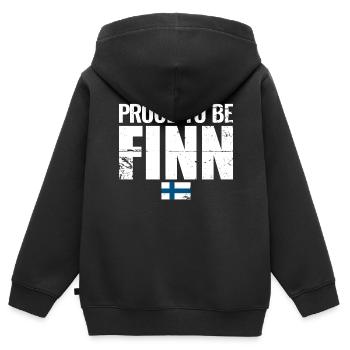 Proud To Be Finn Finland Finnish Flag Finn - Kids Premium Organic Zip-up Hoodie - black - Back - AI Model Kid Male (0cm)