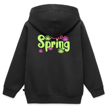 hello spring - Sweat Premium à capuche zippé enfant bio - noir - Dos - AI Model Kid Male (0cm)