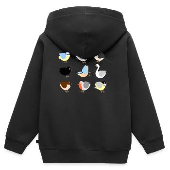 Vögel in unserem Garten - Kinder Premium Organic Zip Hoodie - Schwarz - Hinten - AI Model Kid Male (0cm)