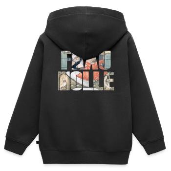 frau holle - Kinder Premium Organic Zip Hoodie - Schwarz - Hinten - AI Model Kid Male (0cm)