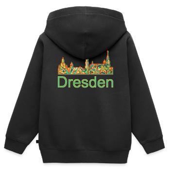Dresde E 20 - Sweat Premium à capuche zippé enfant bio - noir - Dos - AI Model Kid Male (0cm)