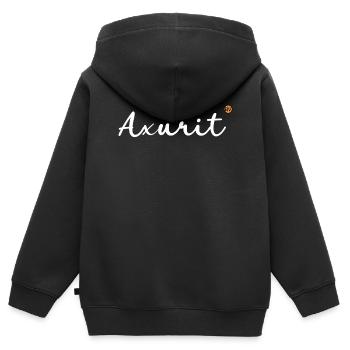 OBV - Axurit! - 2 - Kinder Premium Organic Zip Hoodie - Schwarz - Hinten - AI Model Kid Male (0cm)