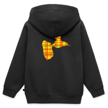 Guadeloupe - Kinder Premium Organic Zip Hoodie - Schwarz - Hinten - AI Model Kid Male (0cm)