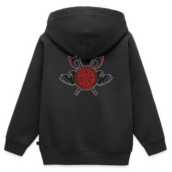 Armoiries de clans - Corbeaux noirs - Sweat Premium à capuche zippé enfant bio - noir - Dos - AI Model Kid Male (0cm)