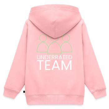 équipe sous-estimée - Sweat Premium à capuche zippé enfant bio - rose - Dos - AI Model Kid Female (0cm)
