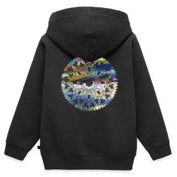 Mandala, coloré, motif, orient, graffiti - Sweat Premium à capuche zippé enfant bio - noir - Dos - AI Model Kid Male (0cm)