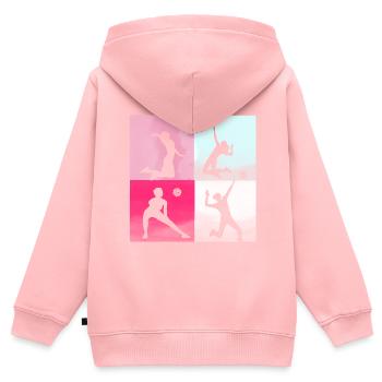 volleyball,volleyballer, Beachball,Graffiti,pink - Kinder Premium Organic Zip Hoodie - Rosa - Hinten - AI Model Kid Female (0cm)