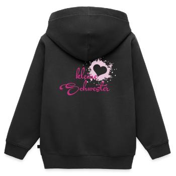 Kleine Schwester - Kinder Premium Organic Zip Hoodie - Schwarz - Hinten - AI Model Kid Male (0cm)