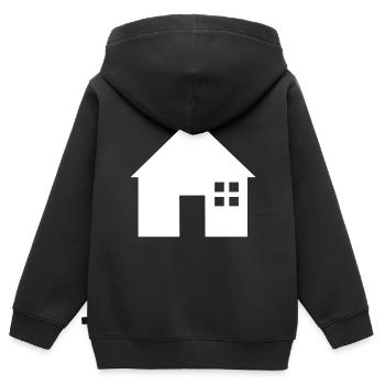 Maison - Sweat Premium à capuche zippé enfant bio - noir - Dos - AI Model Kid Male (0cm)