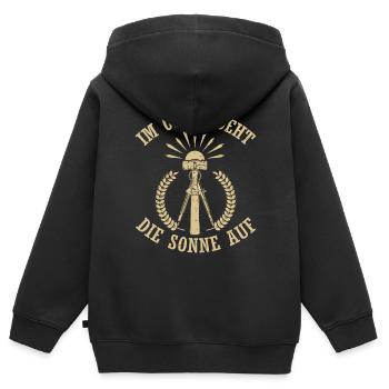 Sonnenaufgang ist im Osten - Kinder Premium Organic Zip Hoodie - Schwarz - Hinten - AI Model Kid Male (0cm)