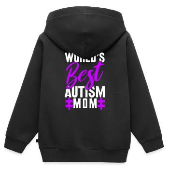 Autismus - Kinder Premium Organic Zip Hoodie - Schwarz - Hinten - AI Model Kid Male (0cm)