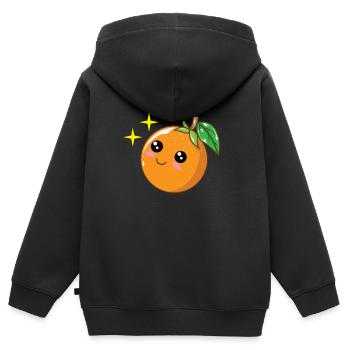 Mandarine Orange - Kinder Premium Organic Zip Hoodie - Schwarz - Hinten - AI Model Kid Male (0cm)