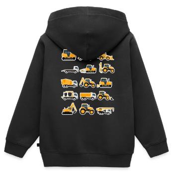Baustelle Baufahrzeuge Sammlung Bagger Geschenk - Kinder Premium Organic Zip Hoodie - Schwarz - Hinten - AI Model Kid Male (0cm)