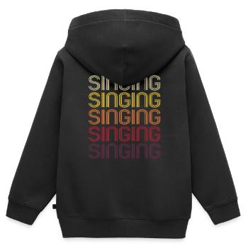 Chanter le cadeau de chanteur de musique rétro chorale - Sweat Premium à capuche zippé enfant bio - noir - Dos - AI Model Kid Male (0cm)