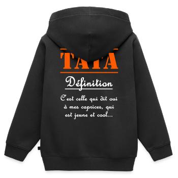 TATA DÉFINITION - Sweat Premium à capuche zippé enfant bio - noir - Dos - AI Model Kid Male (0cm)