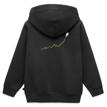 Internet gegen Wallstreet Kurs Rakete To The Moon - Kinder Premium Organic Zip Hoodie - Schwarz - Hinten - AI Model Kid Male (0cm)