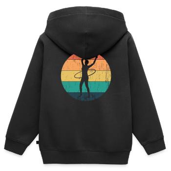 Hula-Hoop woman in training hullert - Kids Premium Organic Zip-up Hoodie - black - Back - AI Model Kid Male (0cm)