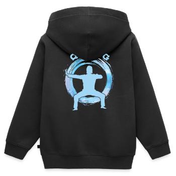 Kampfkunst Qigong - Kinder Premium Organic Zip Hoodie - Schwarz - Hinten - AI Model Kid Male (0cm)