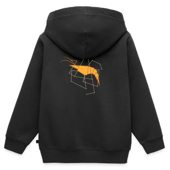 Origami Shrimp als Papierform - Kinder Premium Organic Zip Hoodie - Schwarz - Hinten - AI Model Kid Male (0cm)