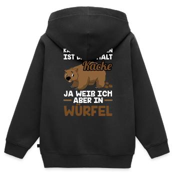 Wombat Würfel Kot - Kinder Premium Organic Zip Hoodie - Schwarz - Hinten - AI Model Kid Male (0cm)