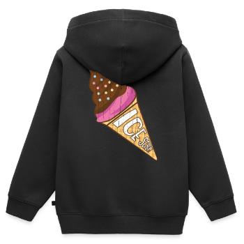 Glace glace glace crème glacée d’été rengaine cadeau - Sweat Premium à capuche zippé enfant bio - noir - Dos - AI Model Kid Male (0cm)