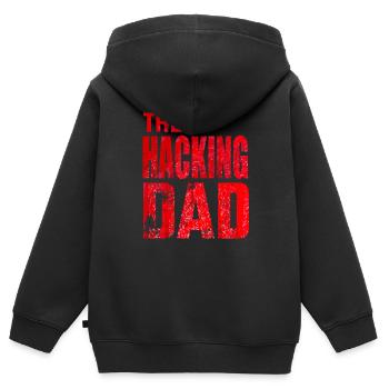 The Hacking Dad Hacker Vater Papa Code Computer - Kinder Premium Organic Zip Hoodie - Schwarz - Hinten - AI Model Kid Male (0cm)
