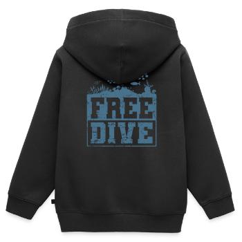Apnoetauchen im Ozean Free Dive - Kinder Premium Organic Zip Hoodie - Schwarz - Hinten - AI Model Kid Male (0cm)