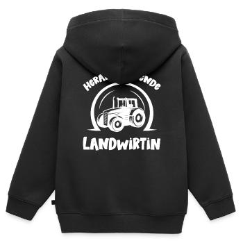 Nachwuchs Landwirtin Baby Nachwuchs Landwirtschaft - Kinder Premium Organic Zip Hoodie - Schwarz - Hinten - AI Model Kid Male (0cm)
