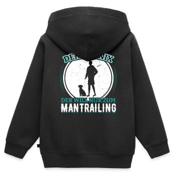 Suchhund Findehund Fährtenhund Mantrailer - Kinder Premium Organic Zip Hoodie - Schwarz - Hinten - AI Model Kid Male (0cm)