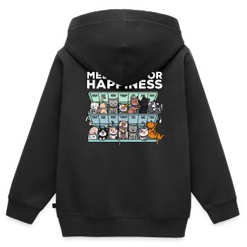 Mon médicament Pour le bonheur signifie chats - Sweat Premium à capuche zippé enfant bio - noir - Dos - AI Model Kid Male (0cm)