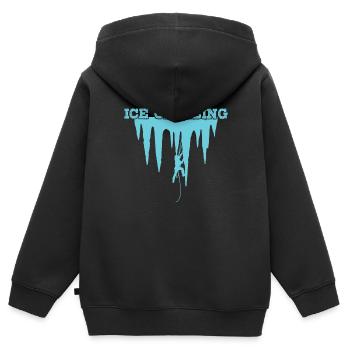 Ice Climbing Extremsport Eisklettern - Kinder Premium Organic Zip Hoodie - Schwarz - Hinten - AI Model Kid Male (0cm)