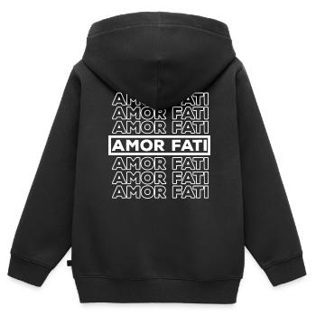Cupid Fati No Mercy Down Under Philosophie - Sweat Premium à capuche zippé enfant bio - noir - Dos - AI Model Kid Male (0cm)