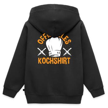 Viele Köche verderben den Brei Offizielles Koch - Kinder Premium Organic Zip Hoodie - Schwarz - Hinten - AI Model Kid Male (0cm)