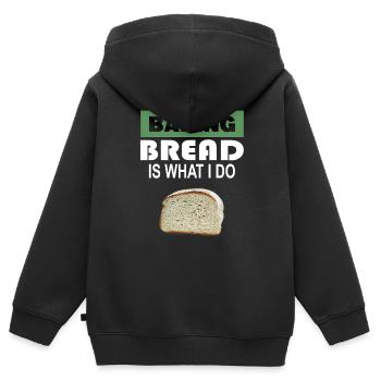 Brot Backen Bäcker - Kinder Premium Organic Zip Hoodie - Schwarz - Hinten - AI Model Kid Male (0cm)