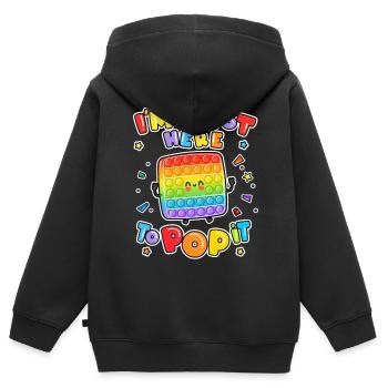 I'm Just Here To Pop It Brettspiel Kinder Zappeln - Kinder Premium Organic Zip Hoodie - Schwarz - Hinten - AI Model Kid Male (0cm)