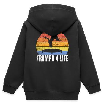 Mein Hobby Ich springe über Objekte Trampo For - Kinder Premium Organic Zip Hoodie - Schwarz - Hinten - AI Model Kid Male (0cm)