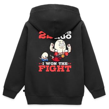 Il y a 22 ans, j’ai gagné le combat 22e anniversaire - Sweat Premium à capuche zippé enfant bio - noir - Dos - AI Model Kid Male (0cm)