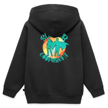 Super Pate - Kinder Premium Organic Zip Hoodie - Schwarz - Hinten - AI Model Kid Male (0cm)