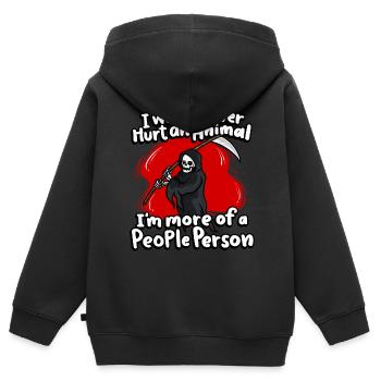 Ich Würde Nie Ein Tier Verletzen, Ich Bin Eher - Kinder Premium Organic Zip Hoodie - Schwarz - Hinten - AI Model Kid Male (0cm)