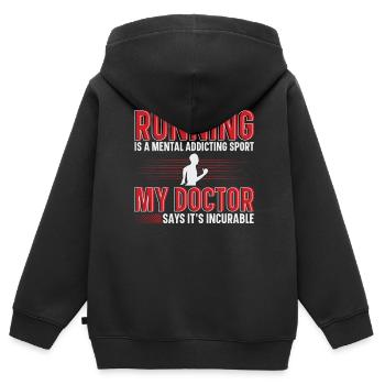 La course à pied est un coureur sportif de dépendance mentale - Sweat Premium à capuche zippé enfant bio - noir - Dos - AI Model Kid Male (0cm)