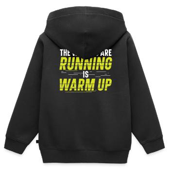 So Wie Du Läufst, Wärmst Du Dich Auf Läufer - Kinder Premium Organic Zip Hoodie - Schwarz - Hinten - AI Model Kid Male (0cm)