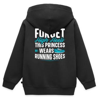 Vergessen Sie High Heels Diese Prinzessin Trägt - Kinder Premium Organic Zip Hoodie - Schwarz - Hinten - AI Model Kid Male (0cm)